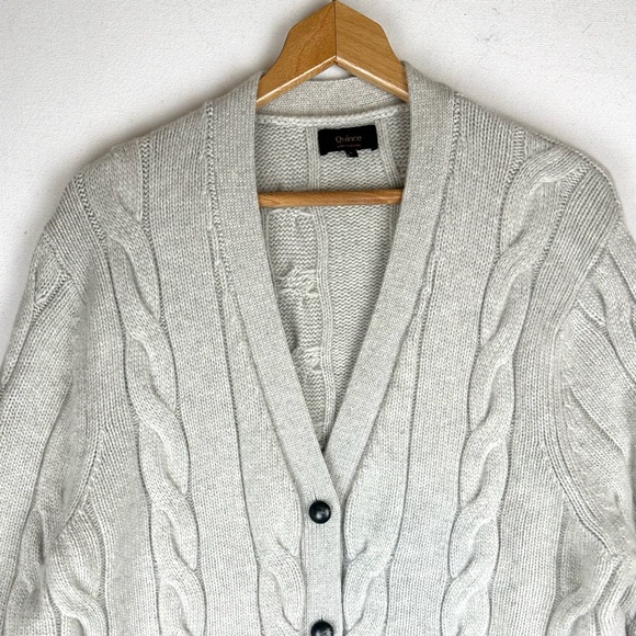 Quince Baby Cashmere Cable Cardigan Pearled Ivory Luxury Minimalist Neutral - Picture 4 of 10